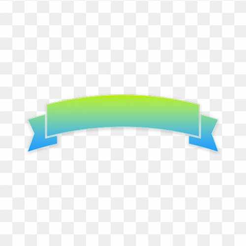 Blue and green gradient ribbon banner free transparent png